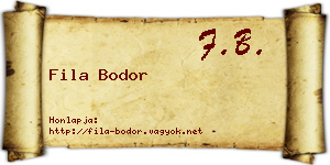 Fila Bodor névjegykártya